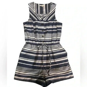 Copper Key Striped Romper with Pockets